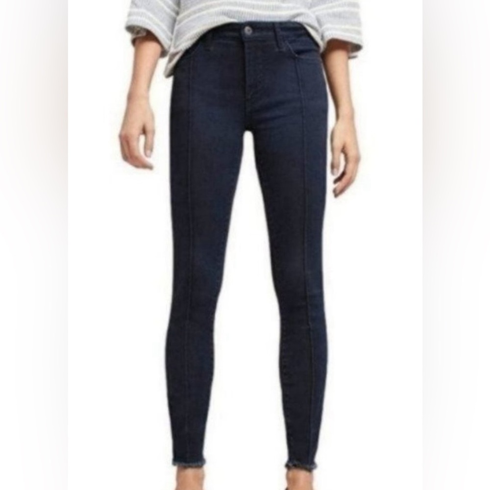 Pilcro And The Letterpress Anthropologie Mid Rise Skinny Dark Seam Jeans size 27